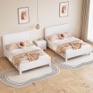 白色榉木实木床1.8米双人床1.5m现代简约单人1.35米1.2米1m儿童床